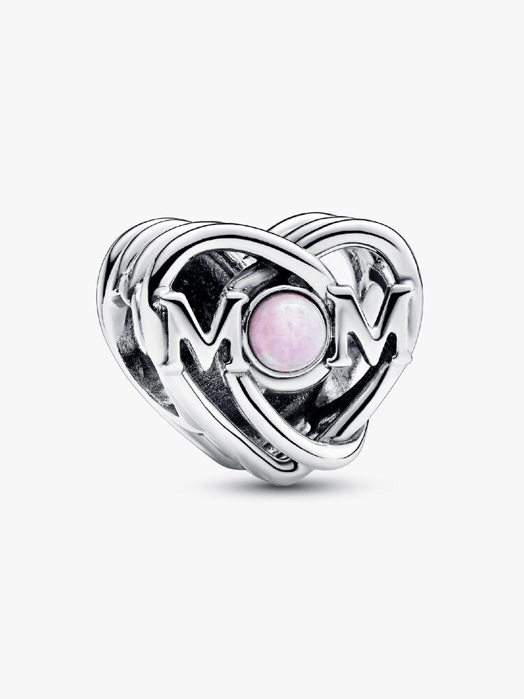 Openwork Mom & Heart Charm