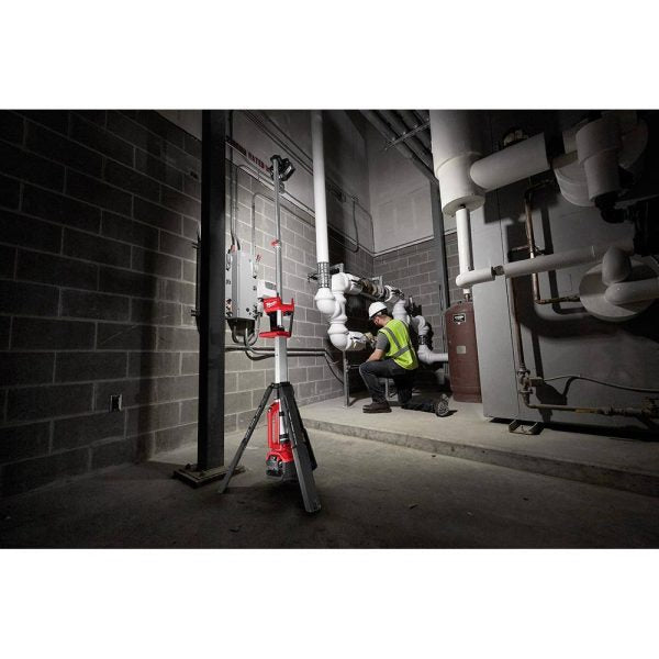18V Cordless Rocket Tower LED Work Light - Dual Power With 2 x 6.0 Ah Batteries