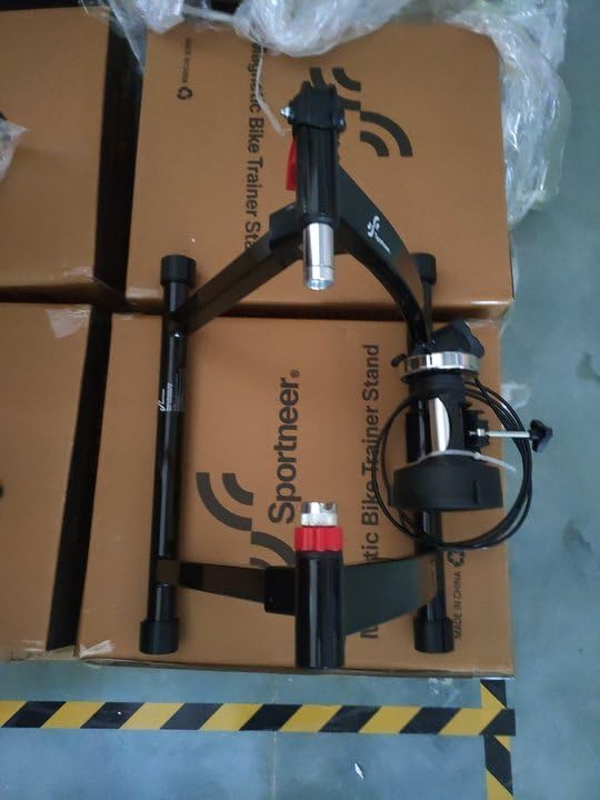 Sportneer Magnetic Bike Trainer Stand, Black, 6 Resistance Settings - 22 x 18 x 6 in