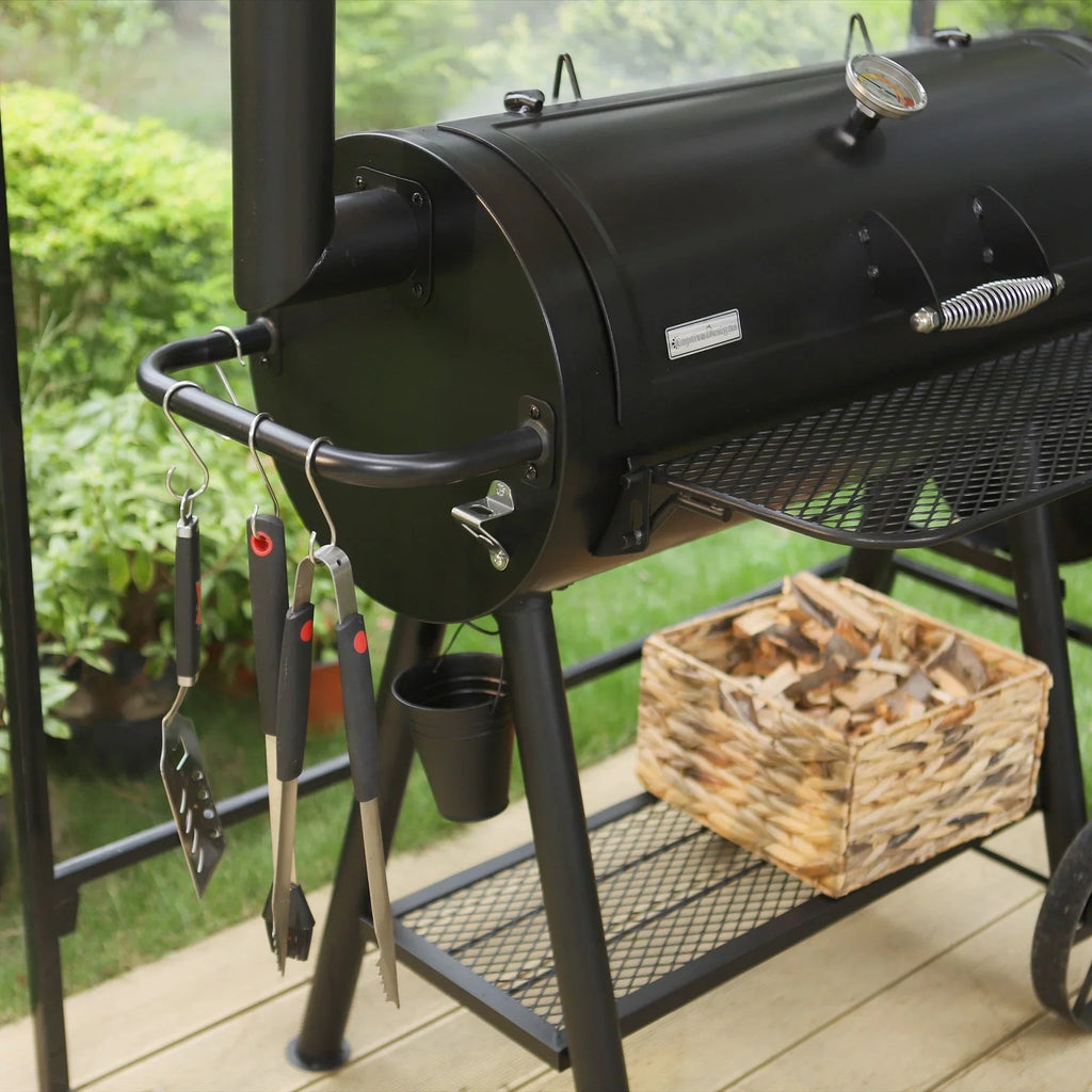 941 Sq. In. Charcoal Grill With Offset Smoker - Black