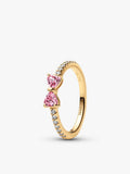 Sparkling Pink Bow Ring