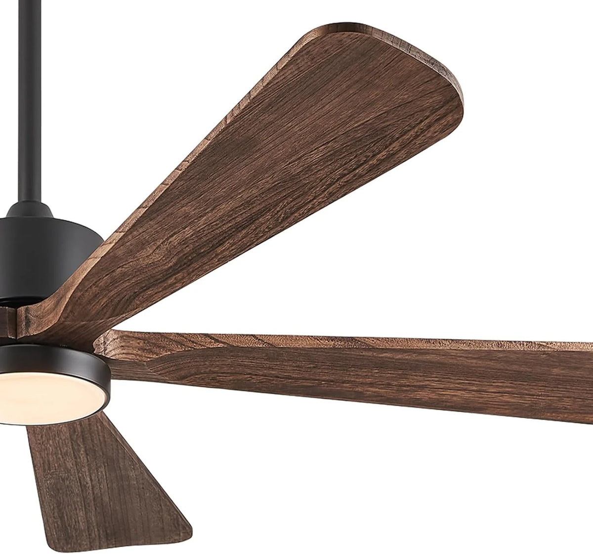 BOOSANT 60 inch Ceiling Fan With LED Light, 5 Solid Wood Blades, 6 Speeds, Deep Brown - 8727
