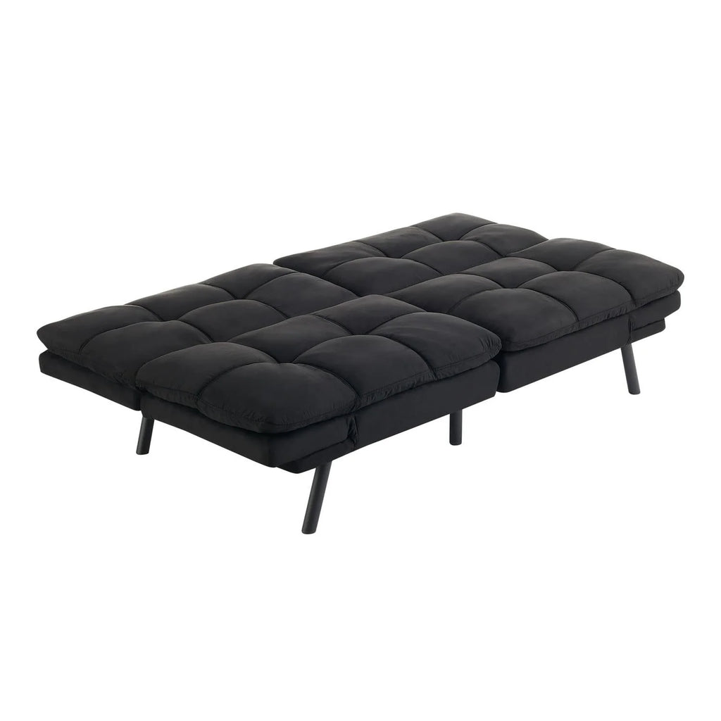 Mainstays Memory Foam Futon, Full, Black Faux Suede Fabric - MS95-010-107-02