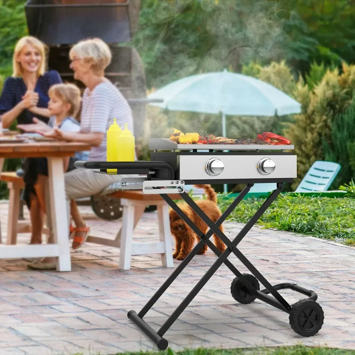 Heavy-Duty Foldable Grill Cart For 22/17 Grill