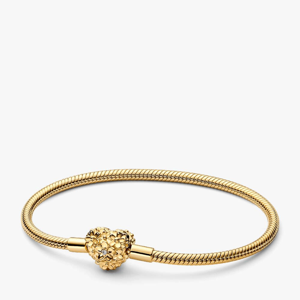 My Pandora Two Tone Daisy Dangle Charm Bracelet Set