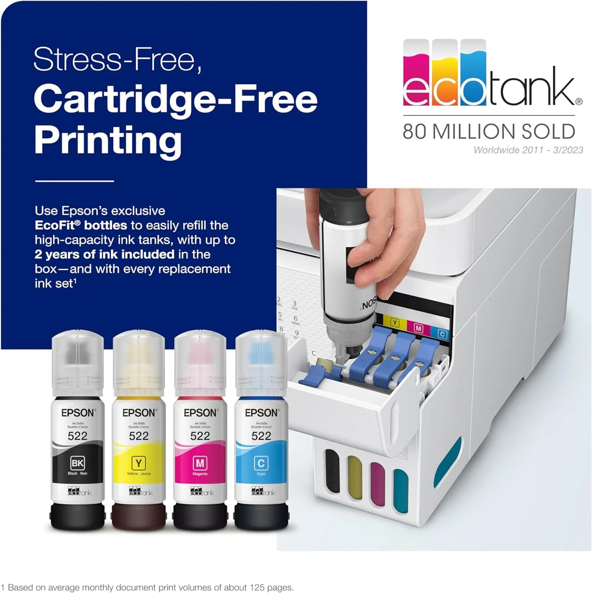 Epson EcoTank ET-4800 Wireless All-in-One Inkjet Printer, White - ET-4800