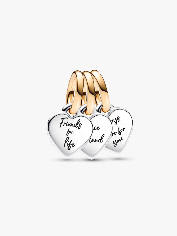Two-tone Splittable Friendship Triple Dangle Charm