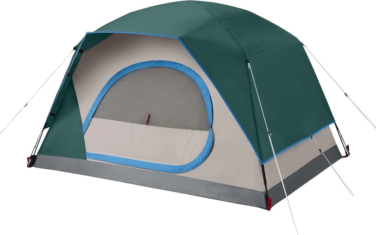 Skydome 4-Person Weatherproof Tent With 5 Minute Setup, Rainfly And Carry Bag