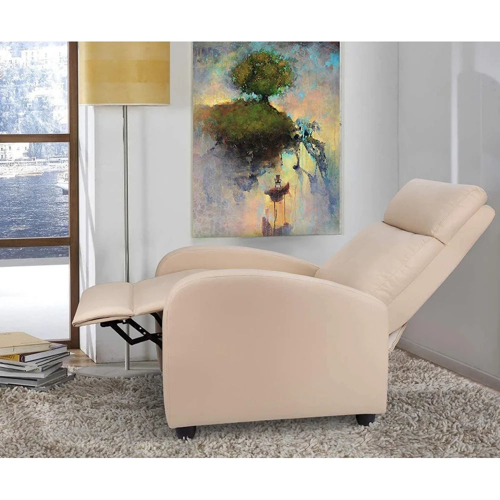 PU Leather Recliner Chair, 27.6 x 35.8 x 38.6 in, 3 Reclining Positions
