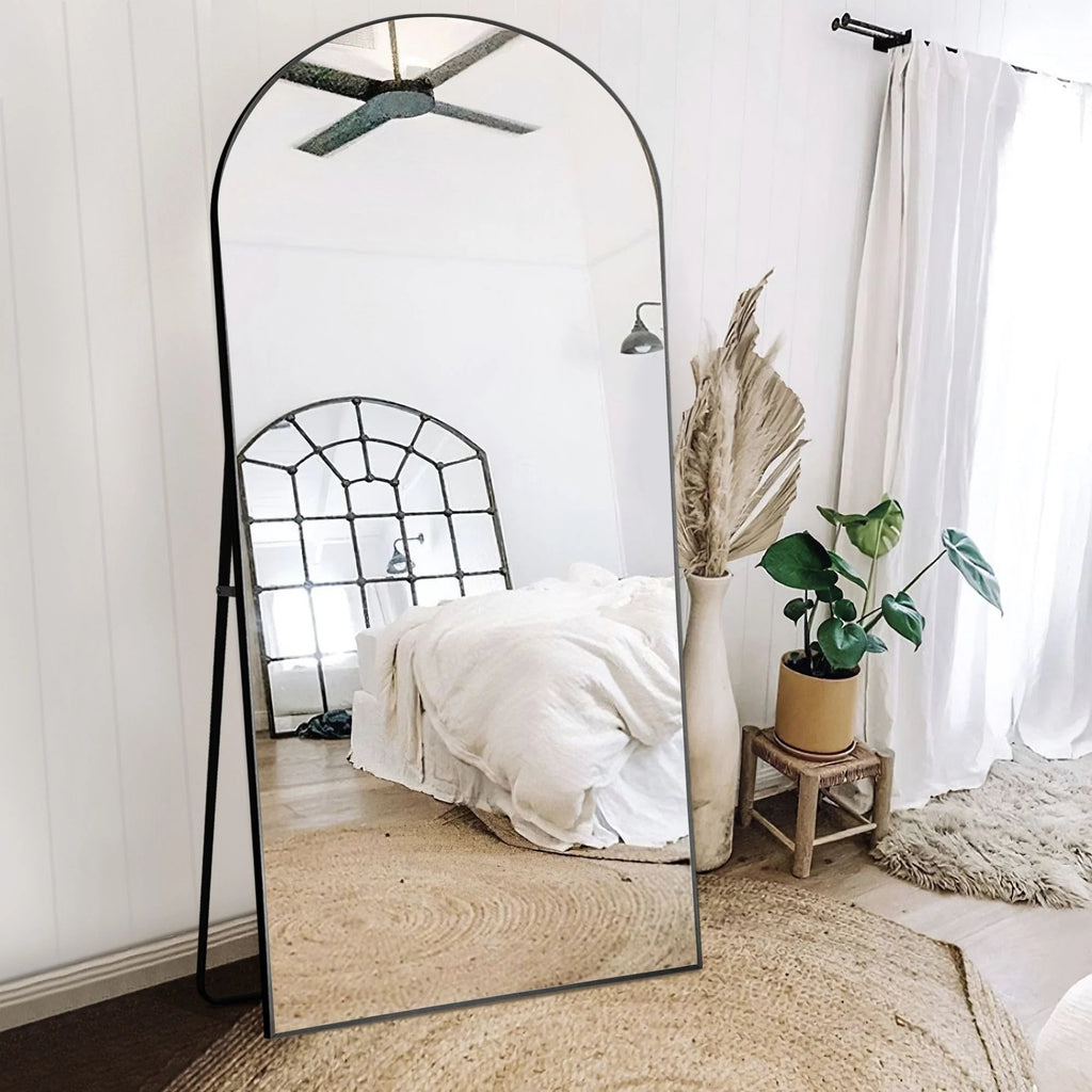 Arched Full-Length Floor Mirror - Standing And Wall-Mounted