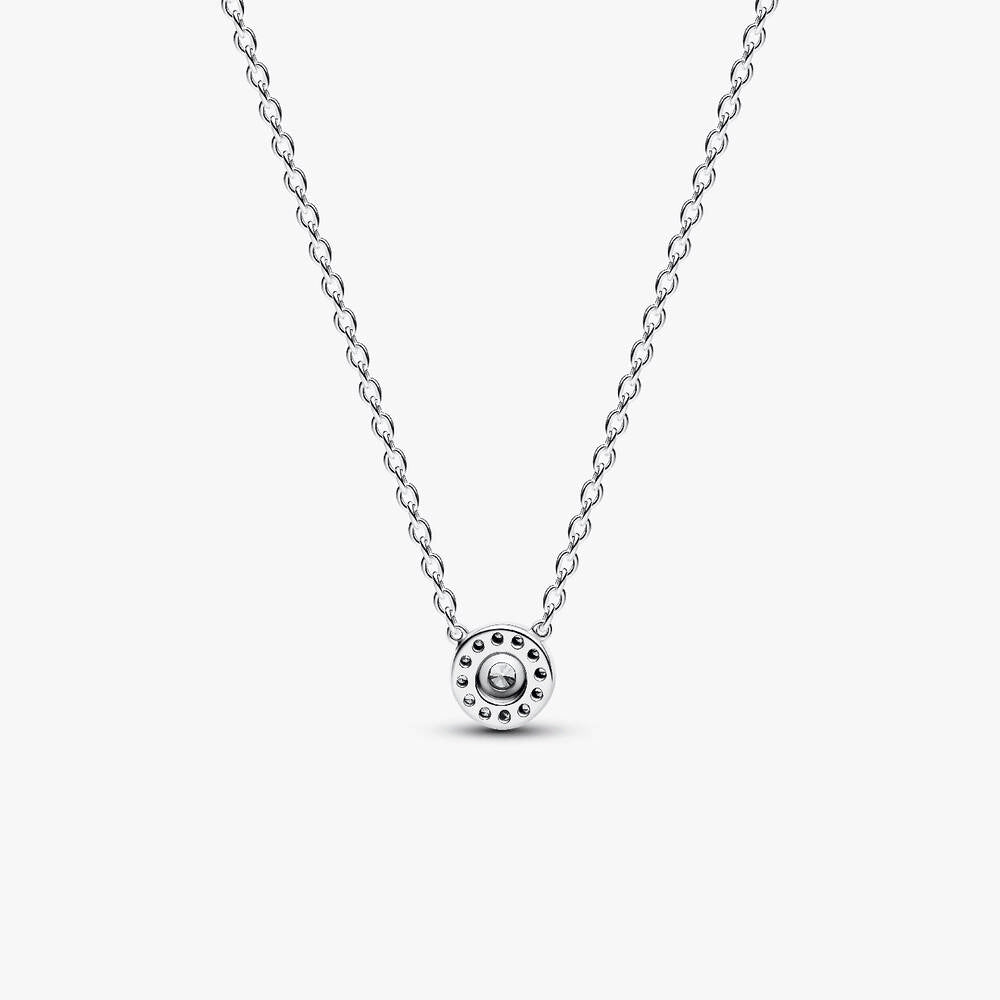 Round Pavé Halo Collier Necklace