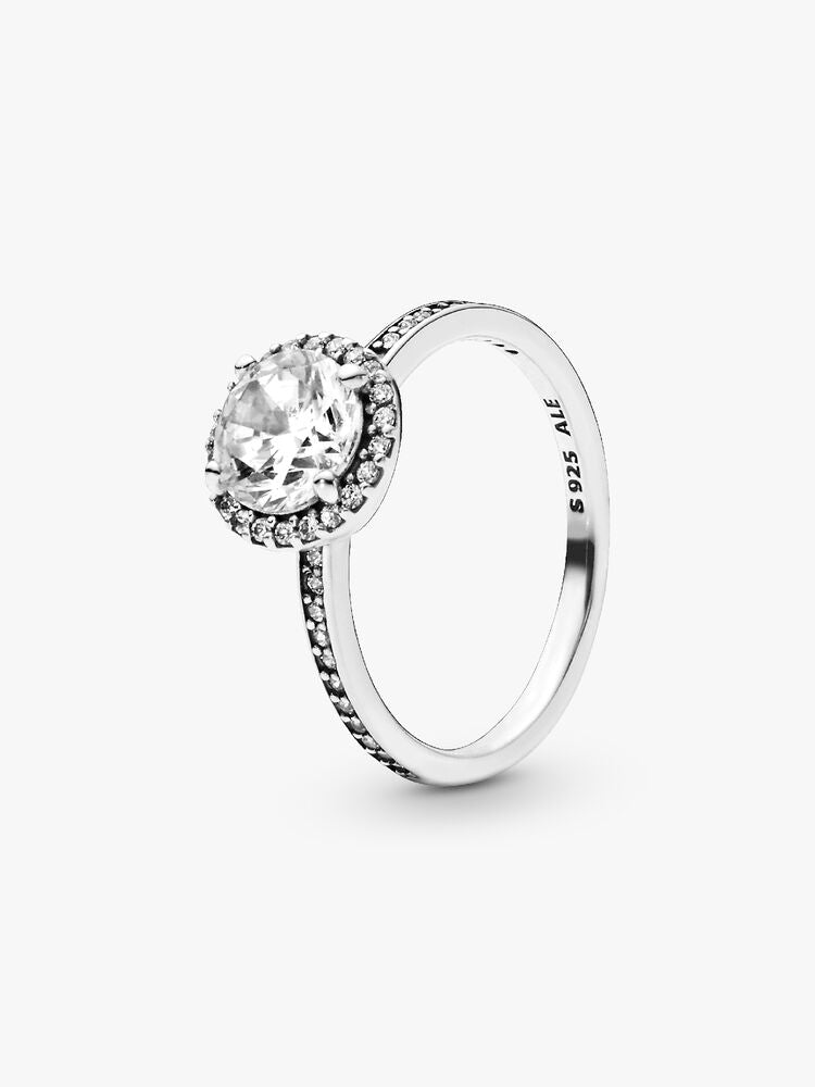 True Elegance Round Halo Ring Set