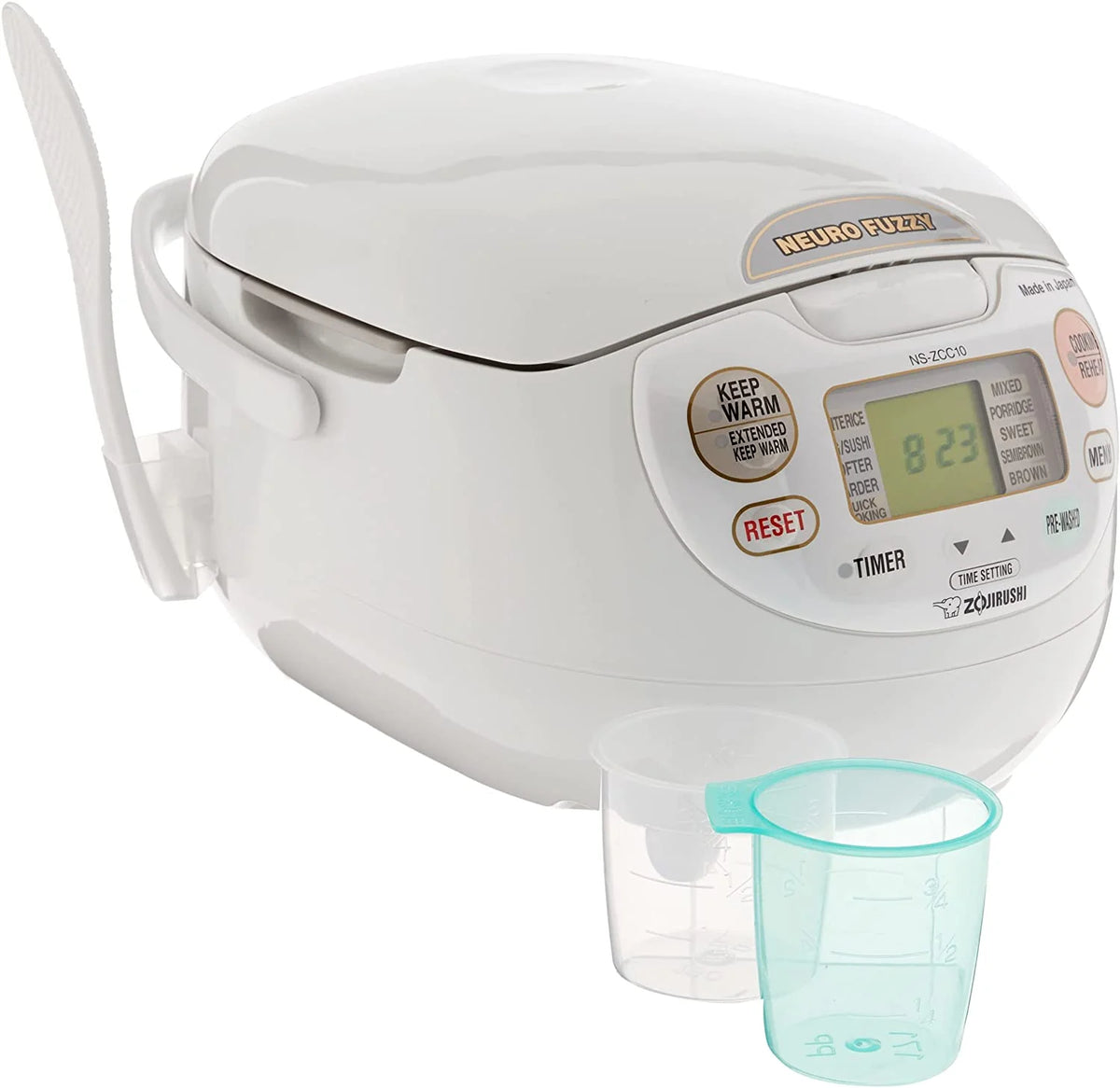 Zojirushi Neuro Fuzzy Rice Cooker And Warmer, 5.5-Cup, Premium White - NS-ZCC10