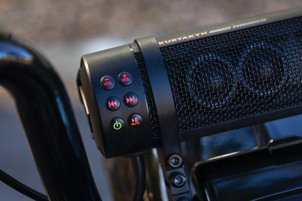 Waterproof Bluetooth Motorcycle Sound Bar, 300W, Handlebar Mount, Satin Black