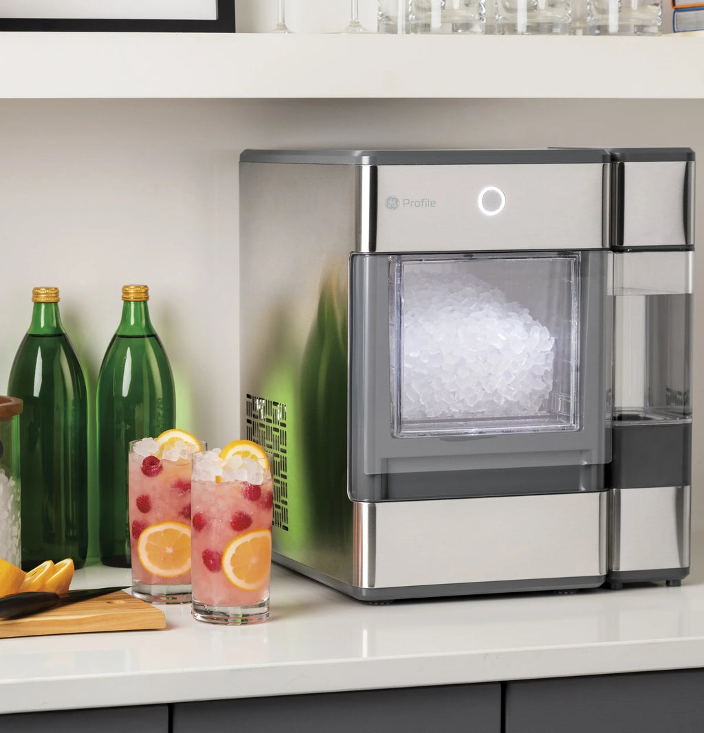 GE Profile Countertop Nugget Ice Maker With Side Tank, Stainless Steel, 33 lbs Daily Ice Production - Opal