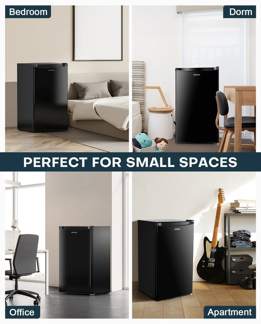 Upstreman 3.2 Cu.Ft. Single Door Mini Refrigerator With Freezer - BR321