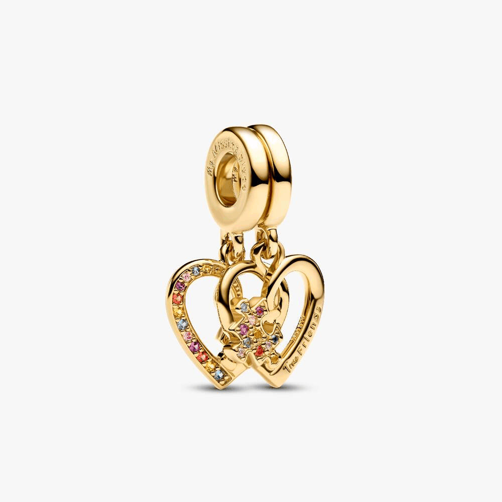 Splittable Puzzle Piece Hearts Dangle Charm