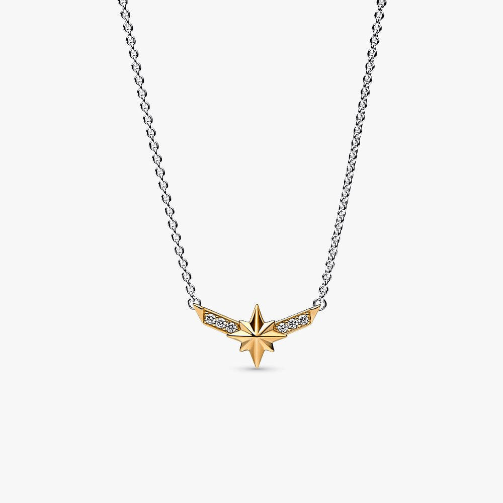 FINAL SALE - Marvel Captain Marvel Octogram Star Two tone Pendant Necklace