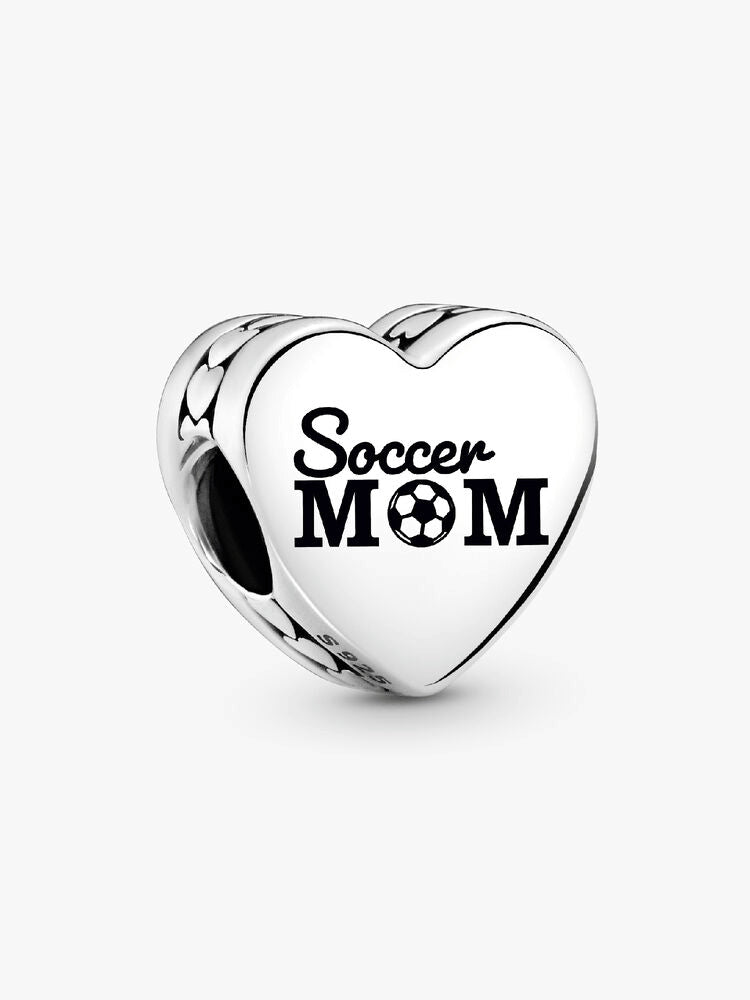 Engravable Soccer Mom Heart Charm