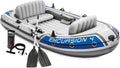 Intex Excursion 5 Inflatable Boat, 5 Person, 12ft x 5ft 6in x 1ft 5in, 54in Oars - Excursion 5