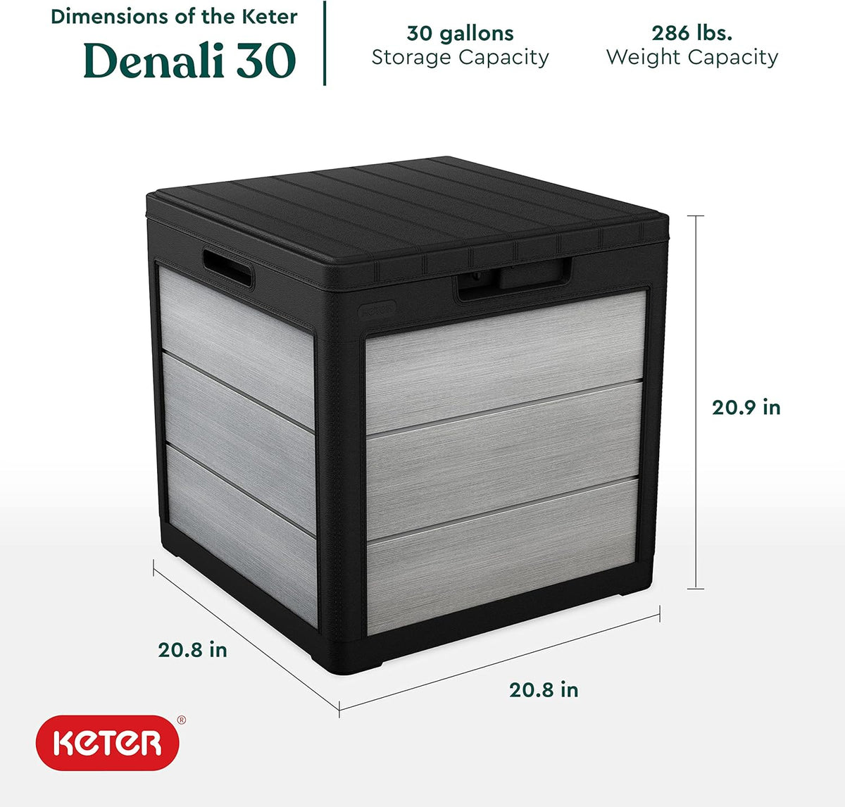 200 Gallon Resin Deck Box, 59.7 in L x 28.5 in W x 35.4 in H