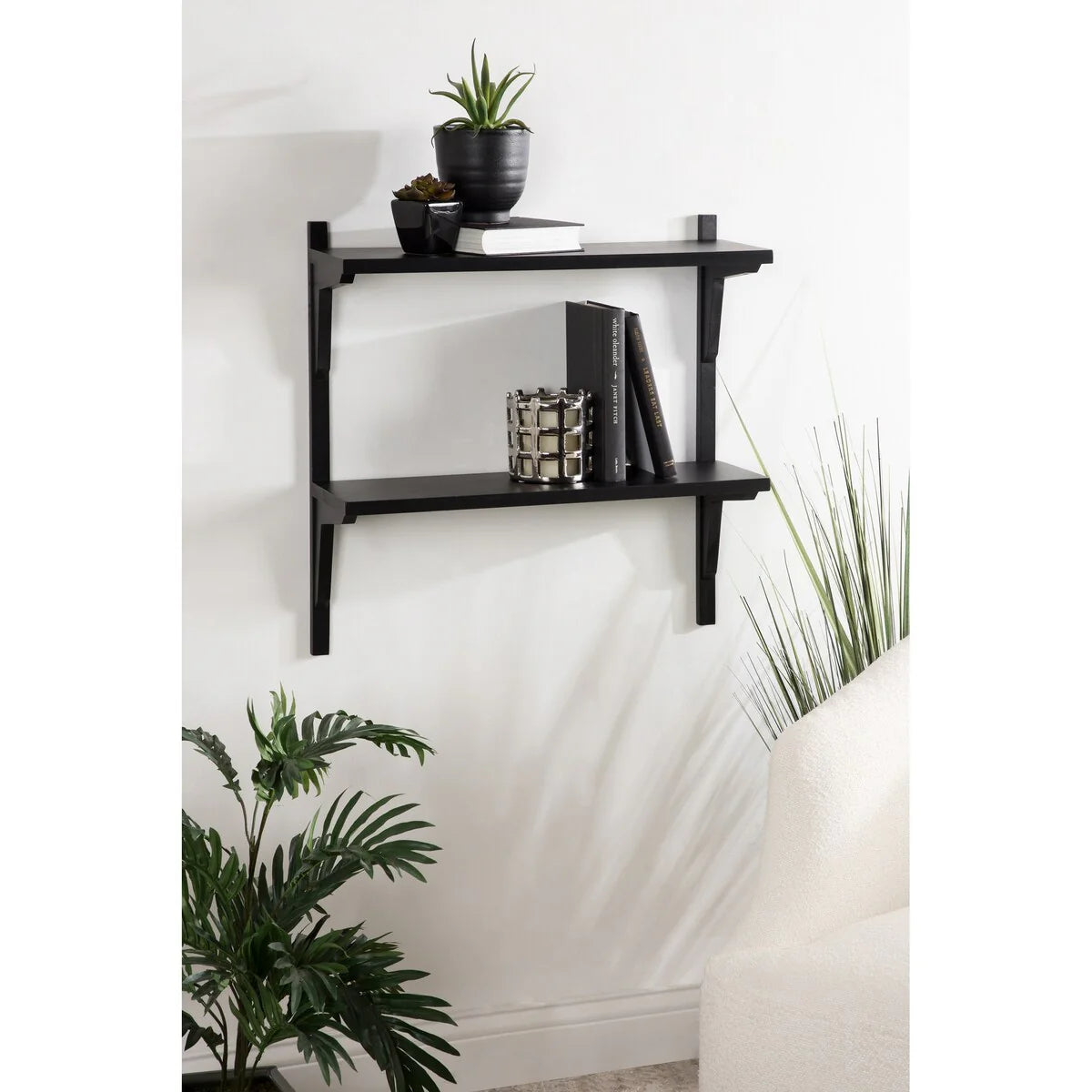 Mid-Century Wall Shelves, 24x8x24 Inch Decorative Wall-Mounted Storage And Display Shelving