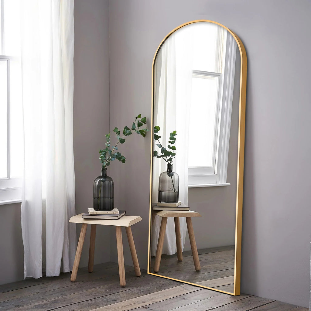 Arched Full-Length Floor Mirror - Standing And Wall-Mounted