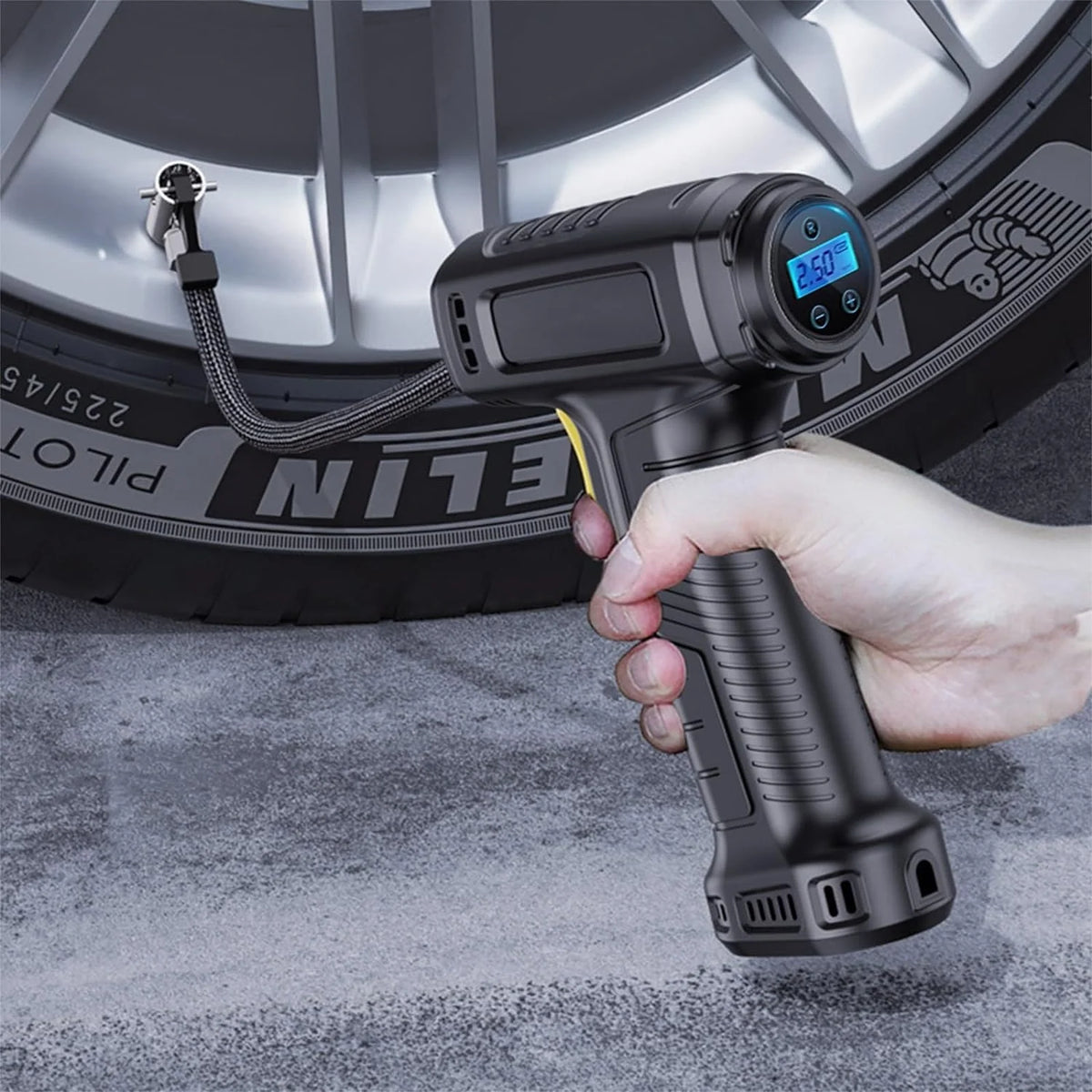 Gecau Tire Inflator Pump With Emergency LED Light, 12V