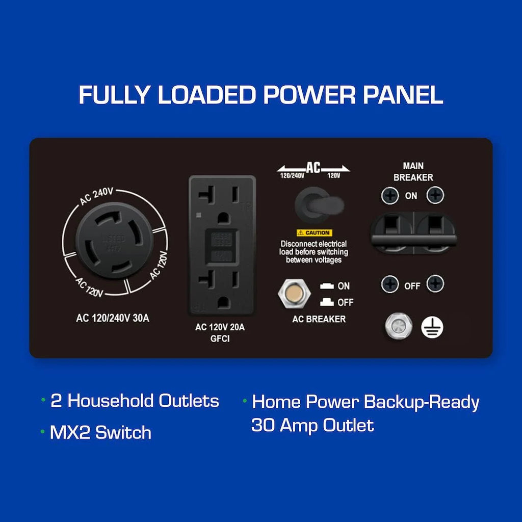 DuroMax 13,000-Watt Dual Fuel Portable Generator, Gasoline/Propane, Electric Start - XP13000EH