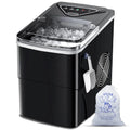 Countertop Portable Ice Maker, Self-Cleaning, 9 Pellet Ice Ready In 6 Mins, 26lbs 24Hrs - Black