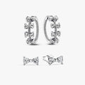 Sparkling Bow Stackable Earring Set