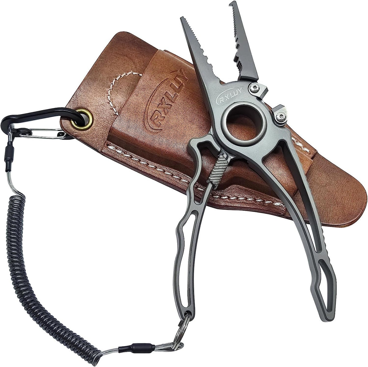 RXLUY Titanium Fishing Pliers With Tungsten Cutters, 7.49 in, 0.34 lb