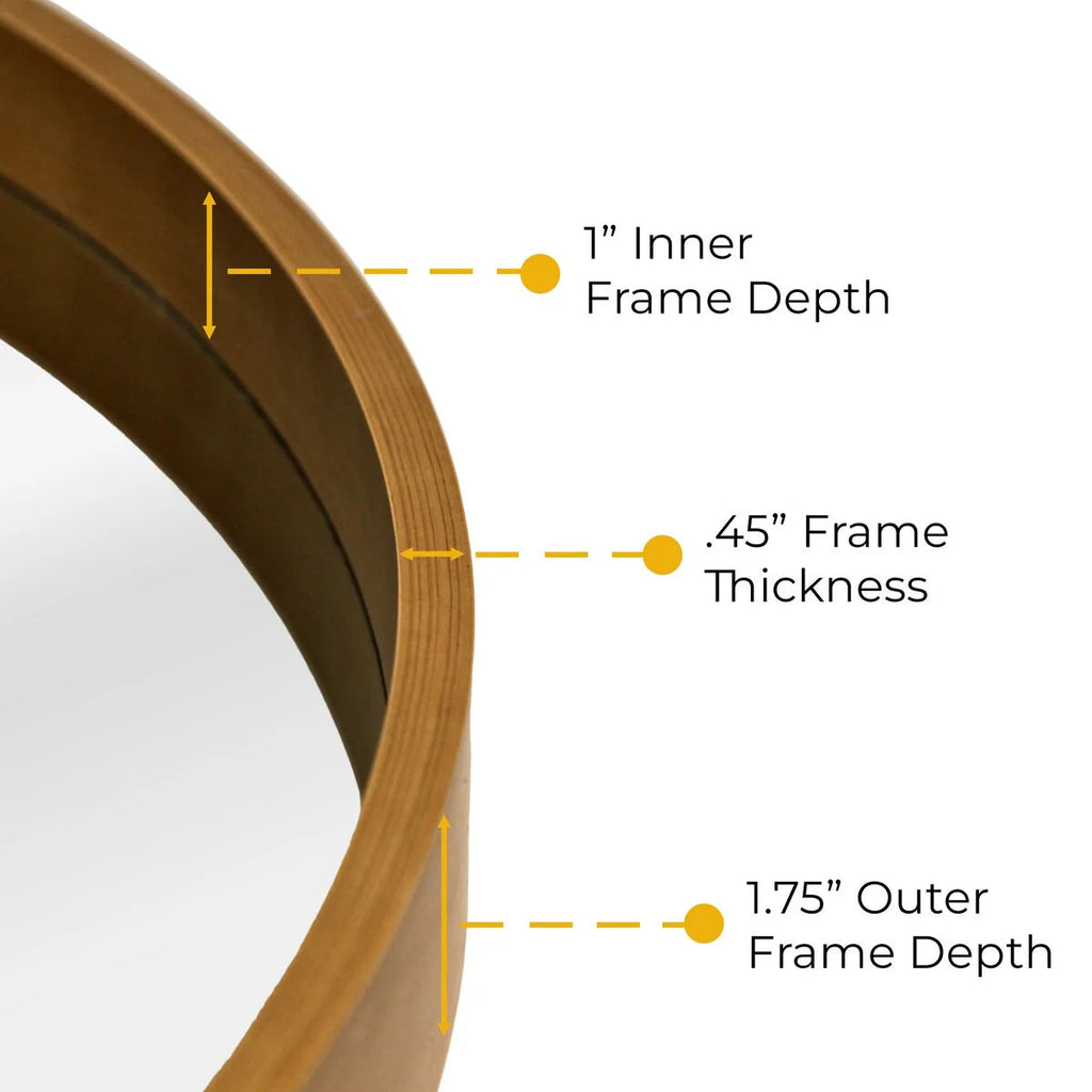 Classic Farmhouse Round Wooden Frame Wall Mirror - 24-inches, 28-inches, 32-inches