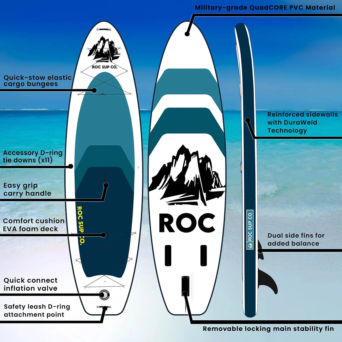 Roc Inflatable Stand Up Paddle Board 10 ft 6 in - uc-35301