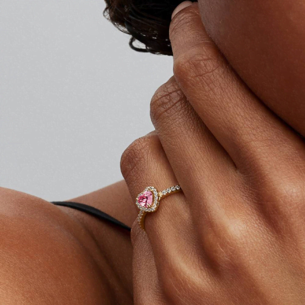 Elevated Pink Heart Ring