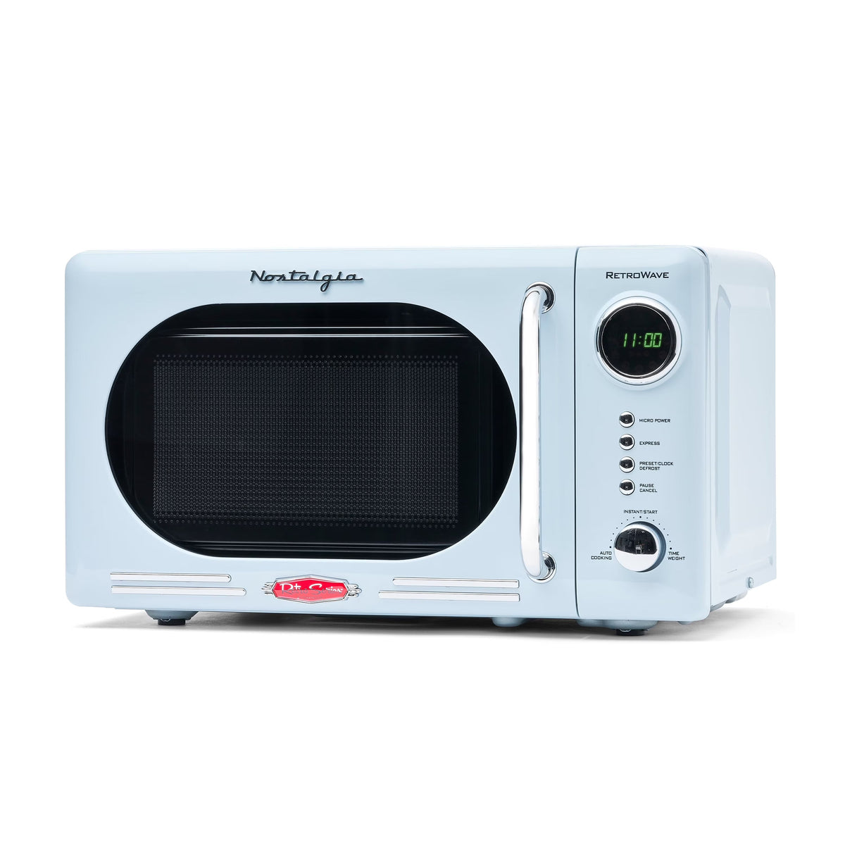 Nostalgia Retro Compact Countertop Microwave Oven 0.7 Cu. Ft. 700-Watts Orange