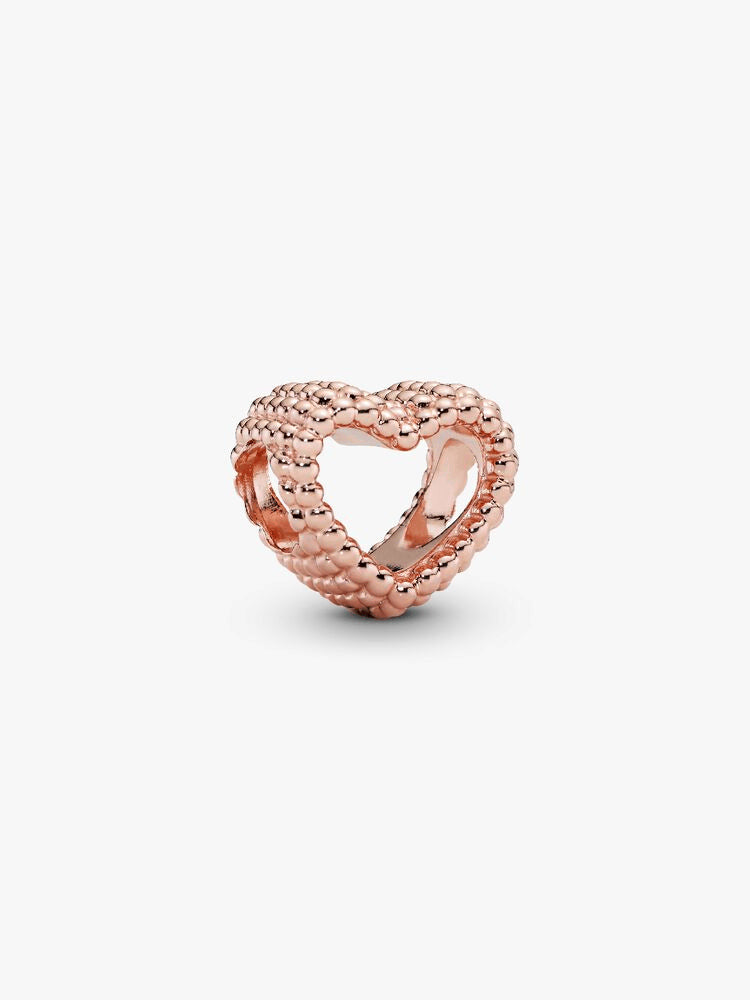 Beaded Open Heart Charm
