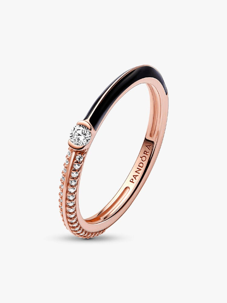 Pandora ME Pavé & Black Dual Ring