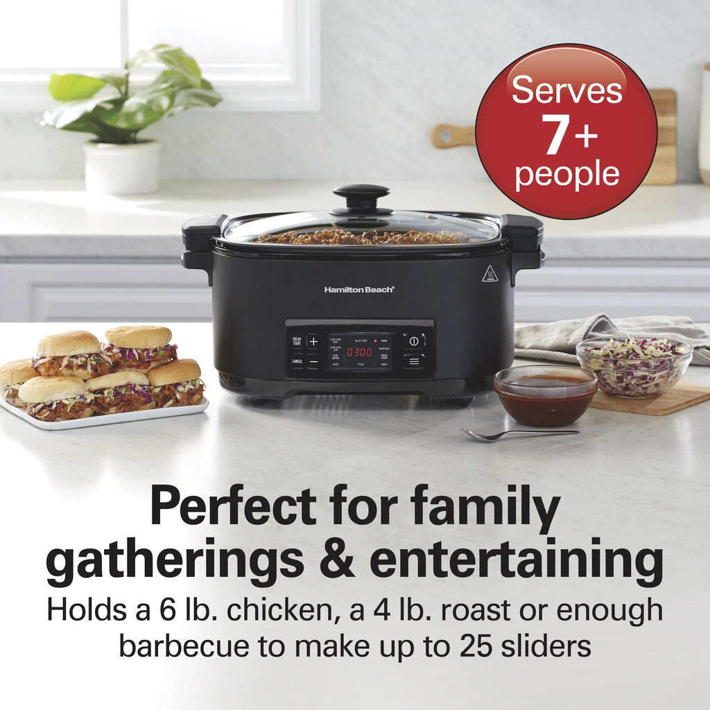 Hamilton Beach 9-in-1 Multi Cooker, 6 Qt Nonstick Aluminum Crock