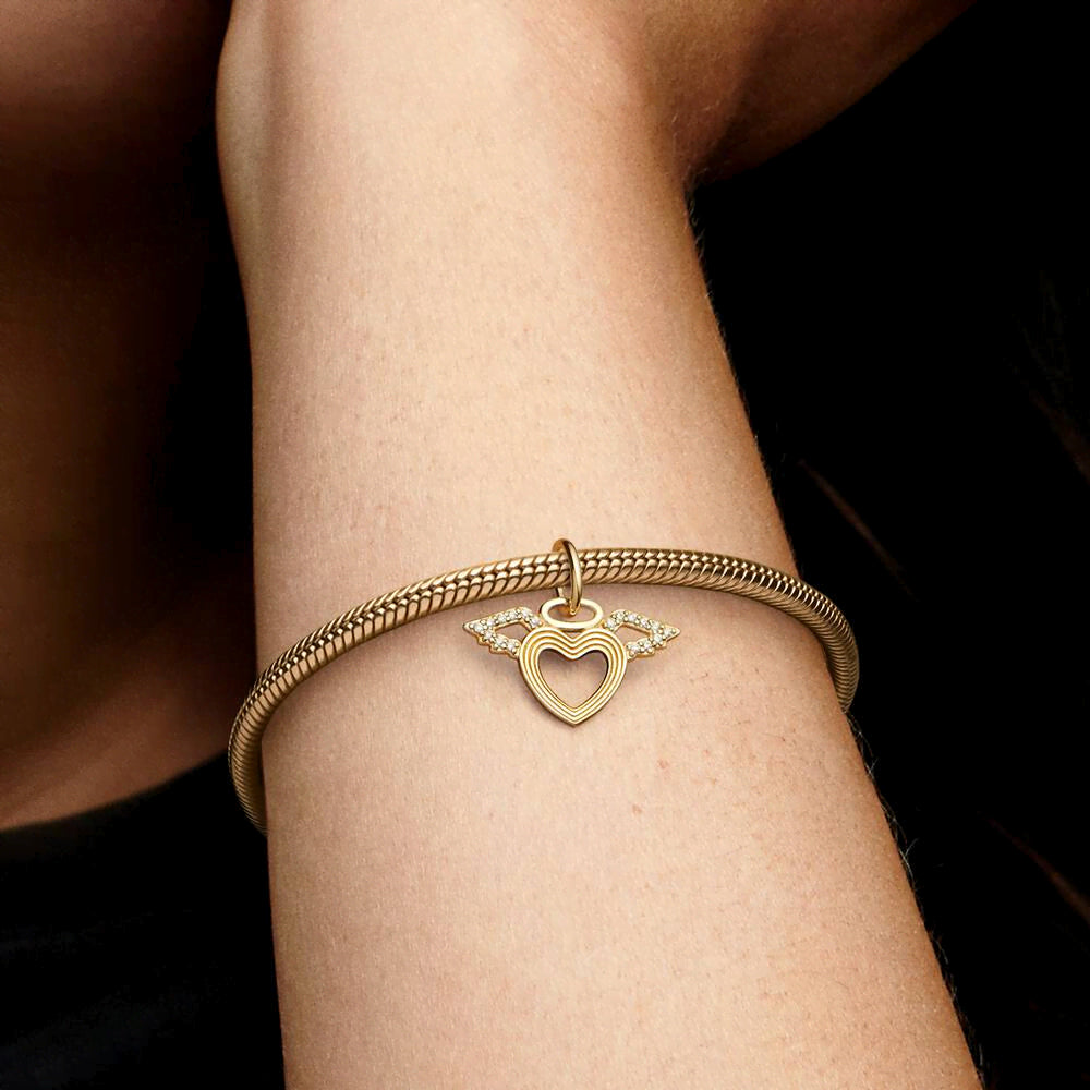FINAL SALE - Heart & Angel Wings Dangle Charm
