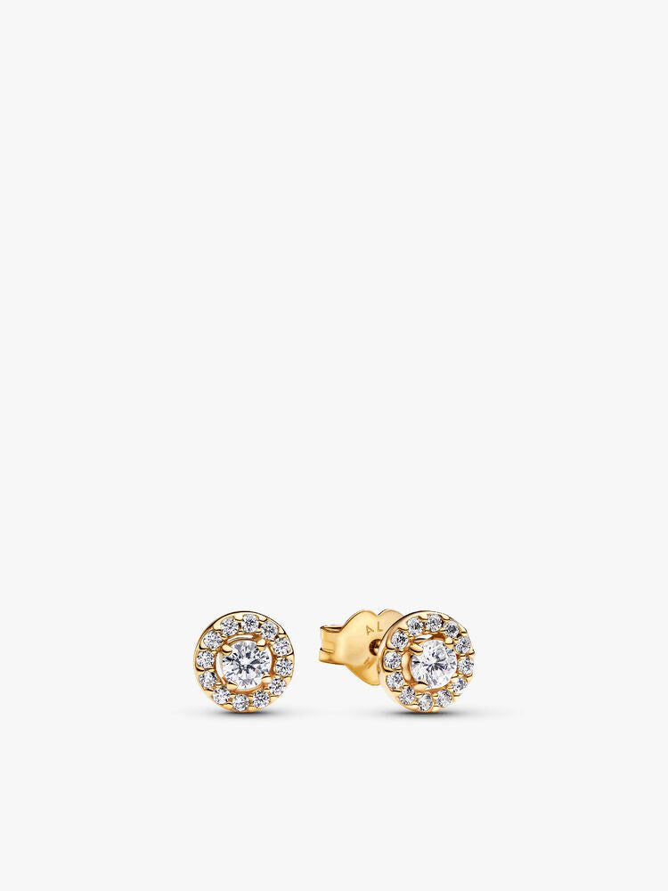 Golden Pave Halo Jewelry Set