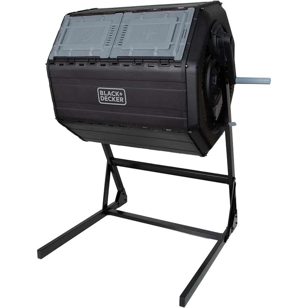 BLACK+DECKER 40-Gallon Dual Chamber Compost Tumbler Outdoor - BDSTGA9701