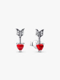 Arrow & Murano Glass Heart Stud Earrings