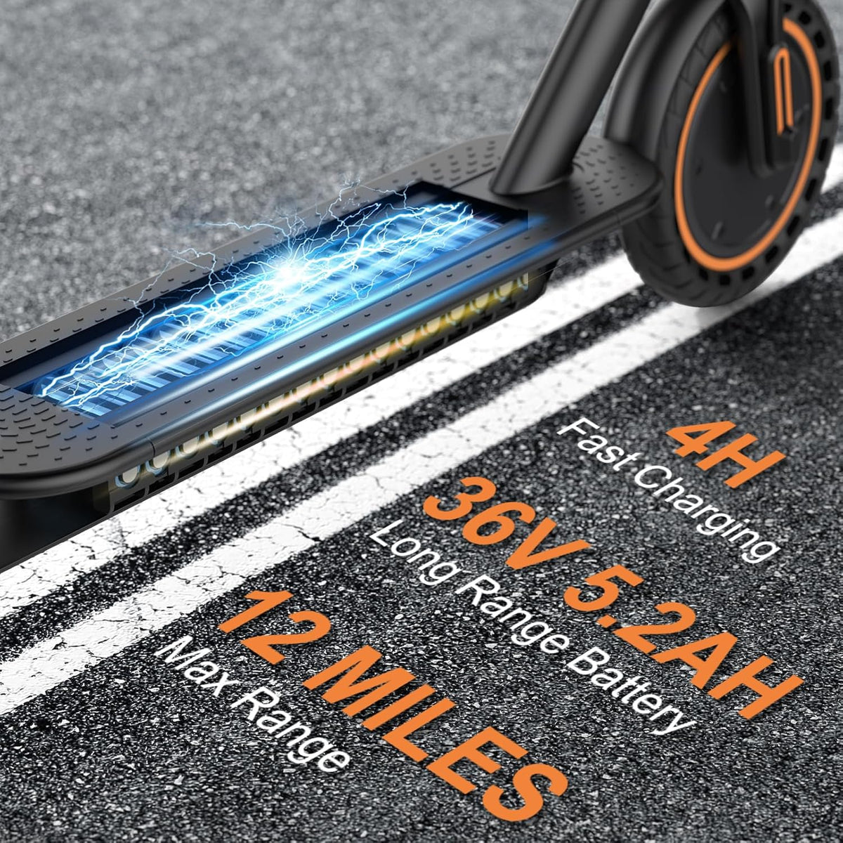 Electric Scooter With Solid Tires And Dual Braking - 350W/500W