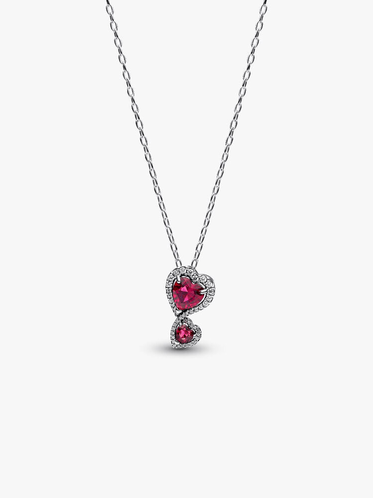 Red Halo Hearts Pendant Necklace