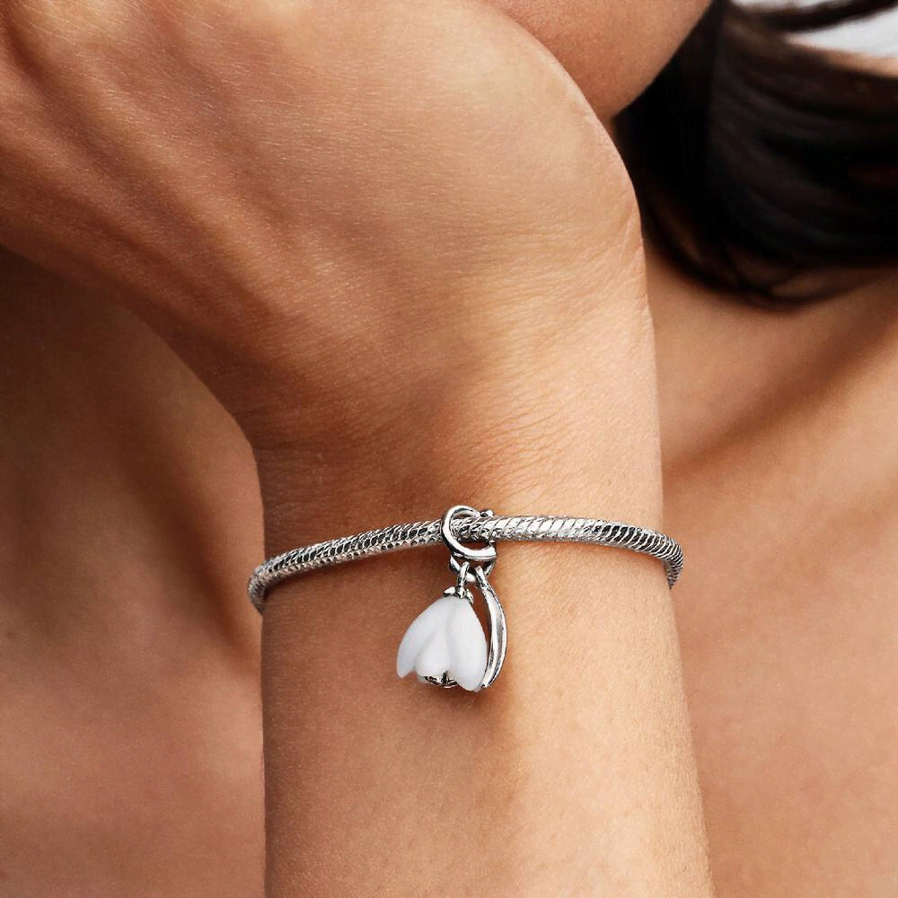 Snowdrop Flower Dangle Charm