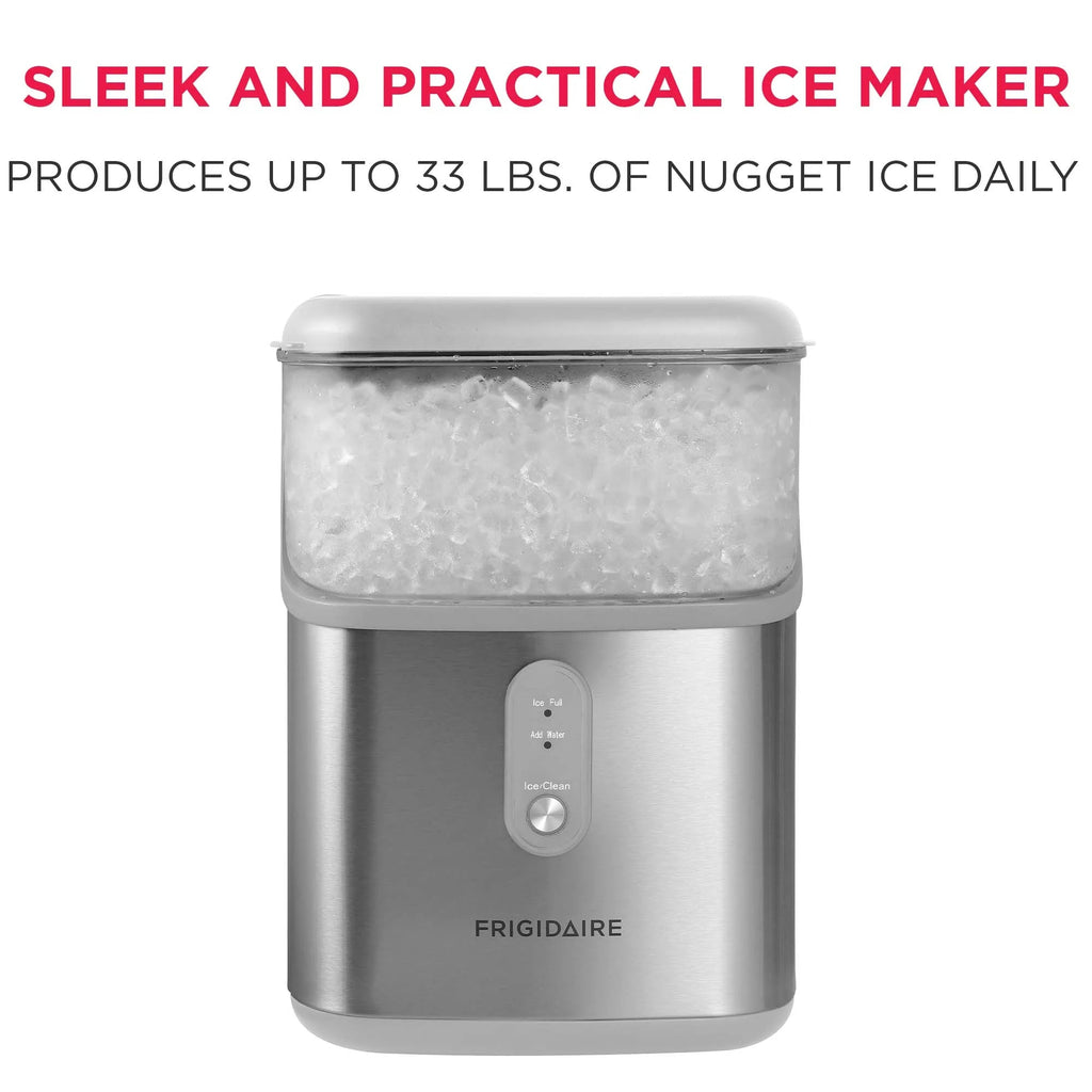 Frigidaire Nugget Ice Maker, 33 Lbs., Black Stainless Steel - EFIC228