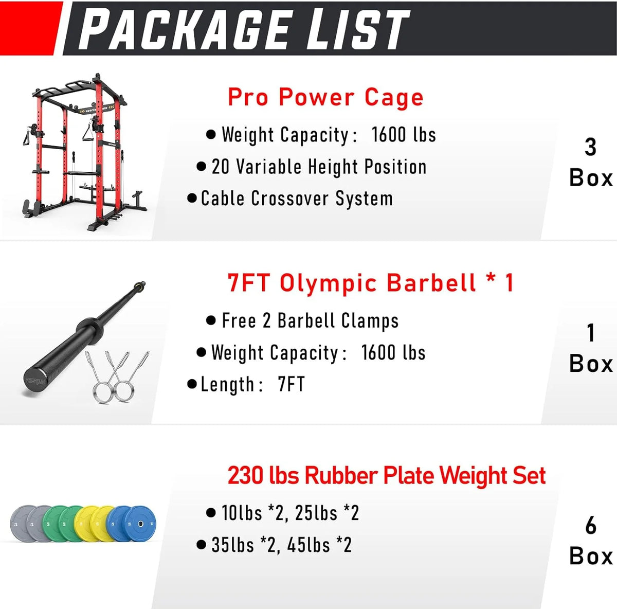 Sportsroyals Power Cage With Lat Pulldown, Black - Power Cage