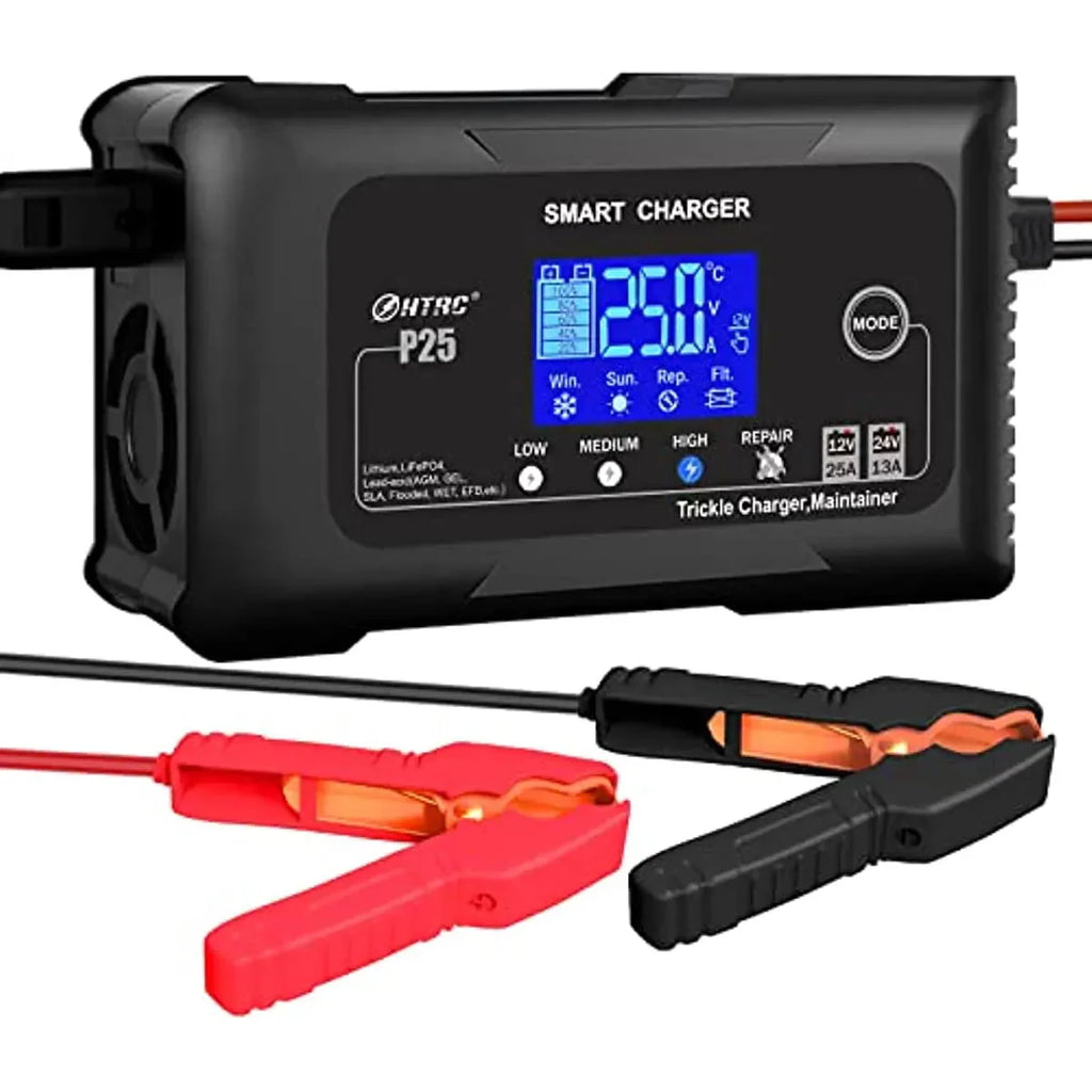 HTRC Smart Battery Charger For Lithium, LiFePO4 And Lead-Acid Batteries, 12V/25A, 24V/13A - P25