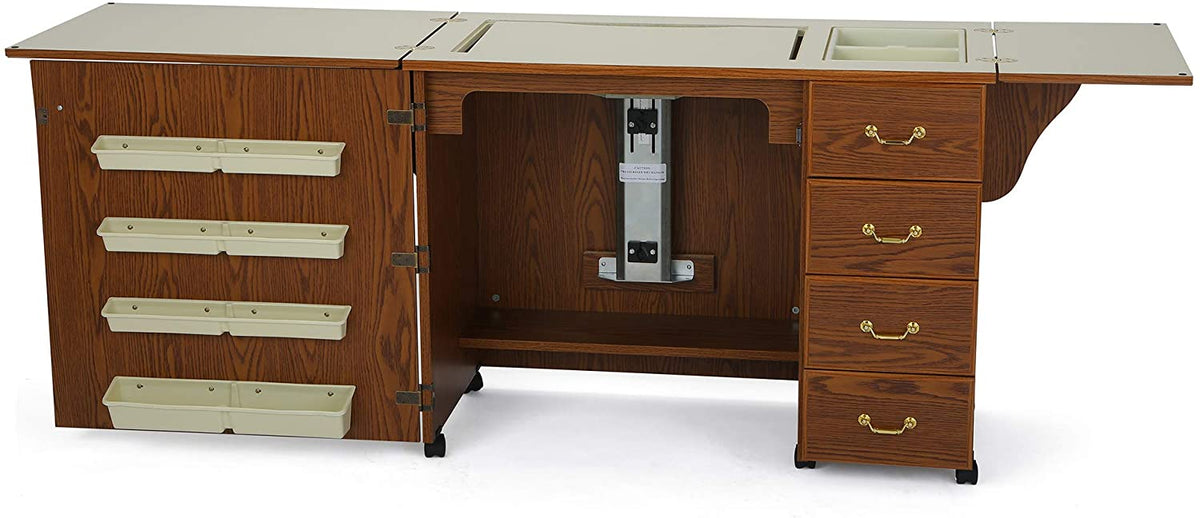 Norma Jean Sewing Cabinet With Storage And Airlift, Black, 45-Pound Capacity - 353